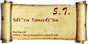 Séra Tonuzóba névjegykártya
