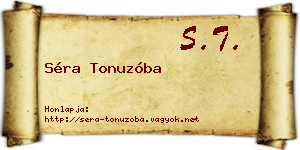 Séra Tonuzóba névjegykártya
